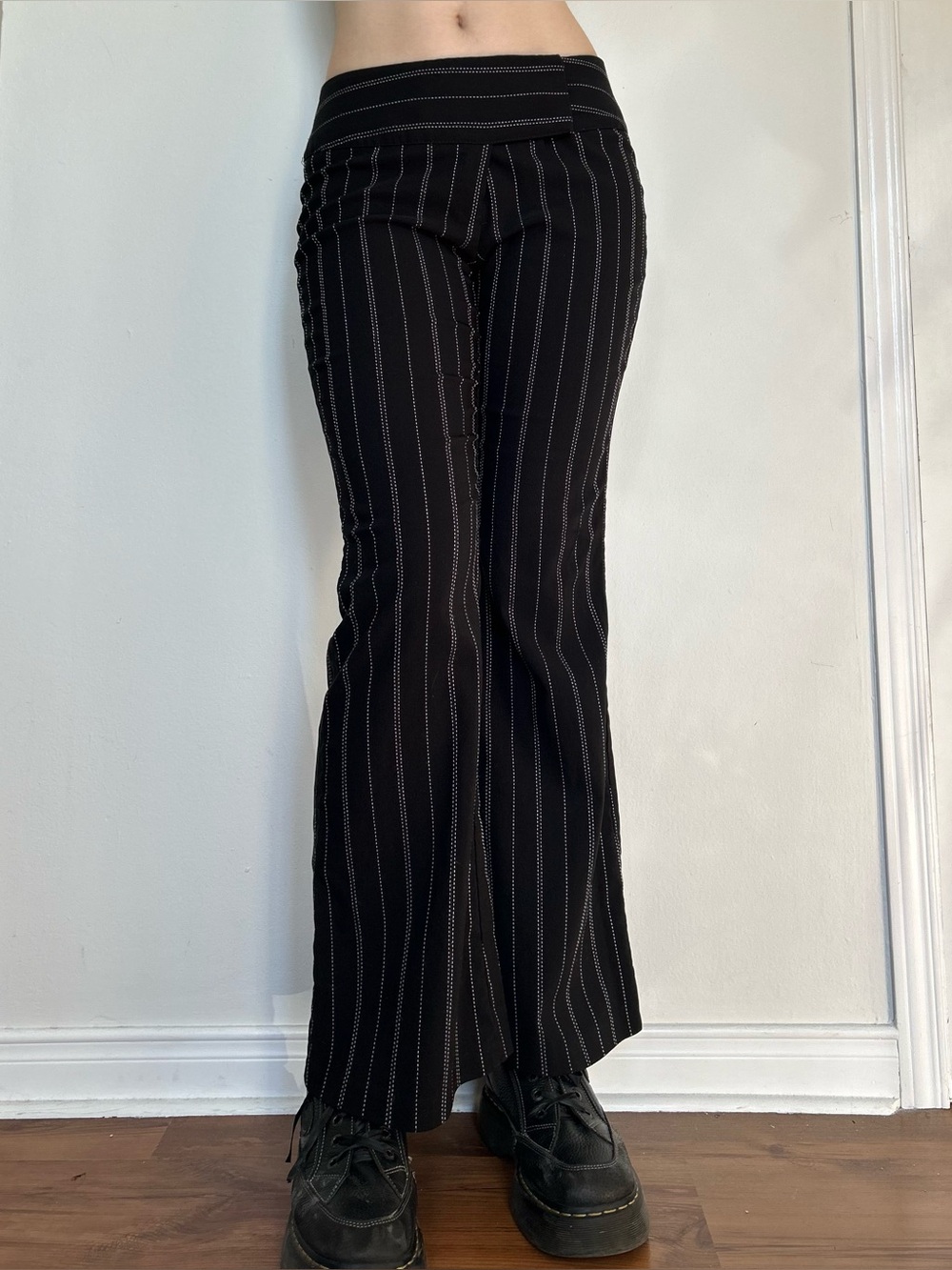 2000s Office Siren Black Pinstripe Pants